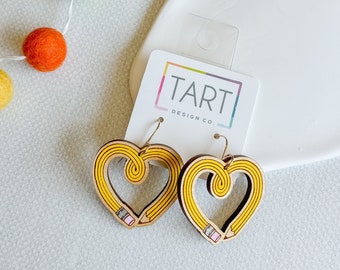 Pencil Heart Dangles
