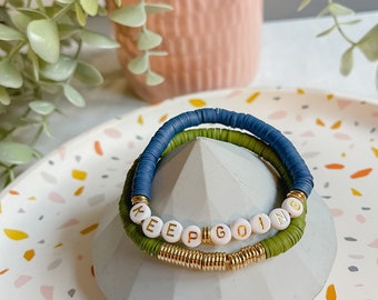 Keep Going Polymer Clay Stacking Bracelet Set