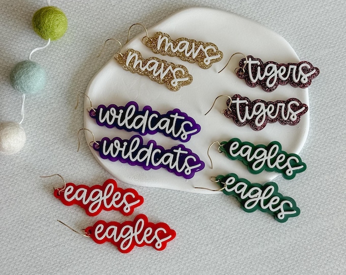 Featured listing image: Mascot School Spirit Earrings / Game Day Earrings