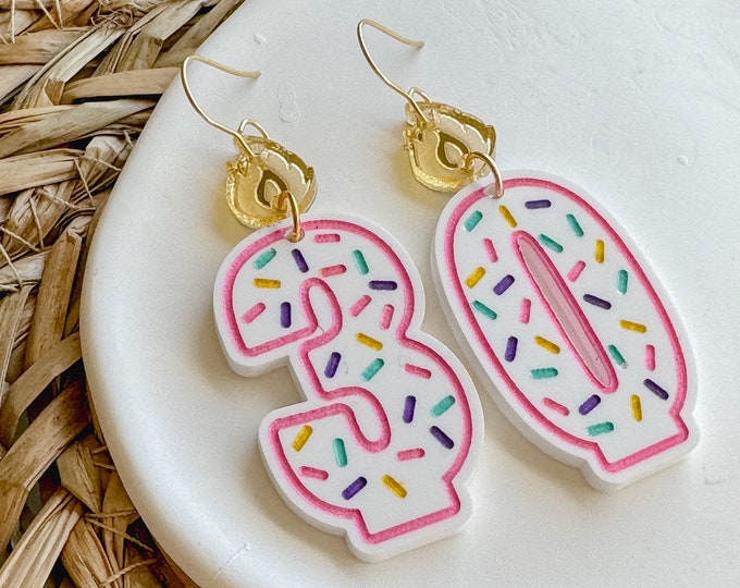 Featured listing image: Birthday Candle Earrings / Milestone Birthday Celebration Earring