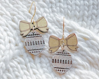 Bow Ornament Wooden Dangles