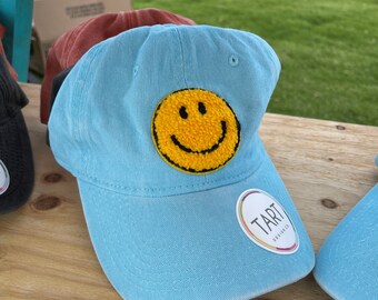 Smiley Face Patch Hat / Chenille Patch Hat