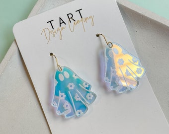 Iridescent Ghost Dangle Earrings