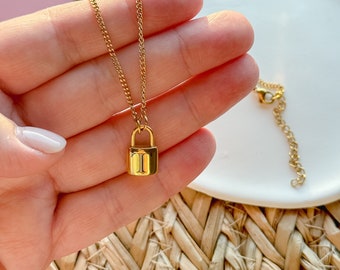 Golden Love Lock Personalized Necklace