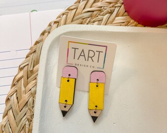 Pencil Drop Earrings for Teachers