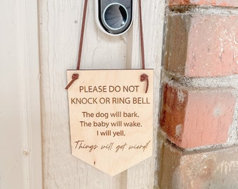 Do not disturb front door sign with Free Shipping