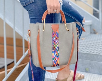 Aztec Strap Handbag Set