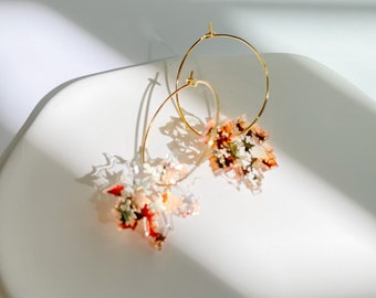 Maple Leaf Cast Acrylic Hoops / Fall Earrings