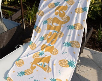 Pineapple Personalized Beach Towel with Free Shipping