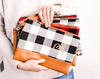 Buffalo Plaid Clutch / Christmas Gift Ships Fast