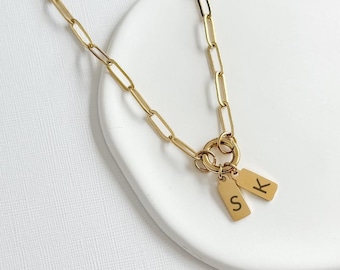 Custom Mini Tag Paper Clip Necklace