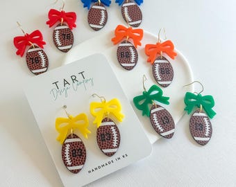 Football Game Day PU Leather and Acrylic / Customized Football Earring