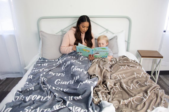 Repeating Name Blanket Soft Minky Blanket Personalized With Name