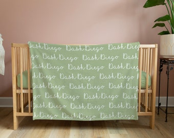 Baby Minky Blanket / Cursive Name Infant Blanket