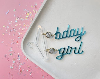 Custom for Kim K // Birthday Girl Statement Earrings / Party Earrings
