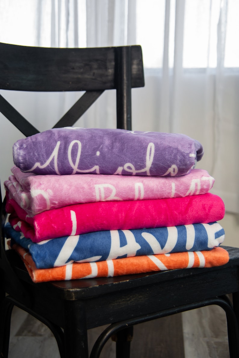 Repeating Name Blanket / Soft Minky Blanket Personalized With Etsy