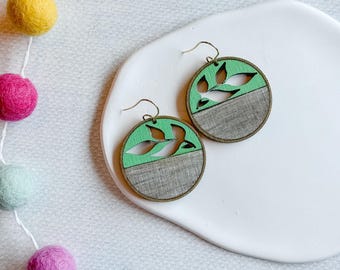 Leaf Cutout Plant Themed Earrings