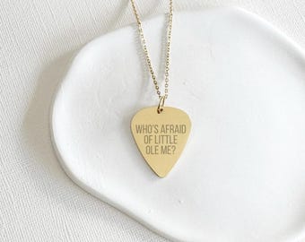 Custom Engraved Lyric Guitar Pick Necklace