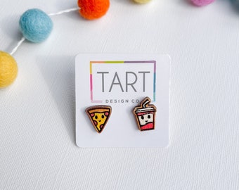 Perfect Pair Pizza and Soda Stud Earrings