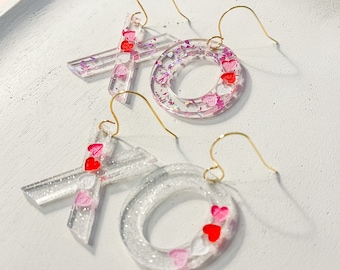 XO Valentine Dangle Earrings  / Valentine Earrings