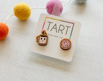 Perfect Pair Coffee and Donut Stud Earrings