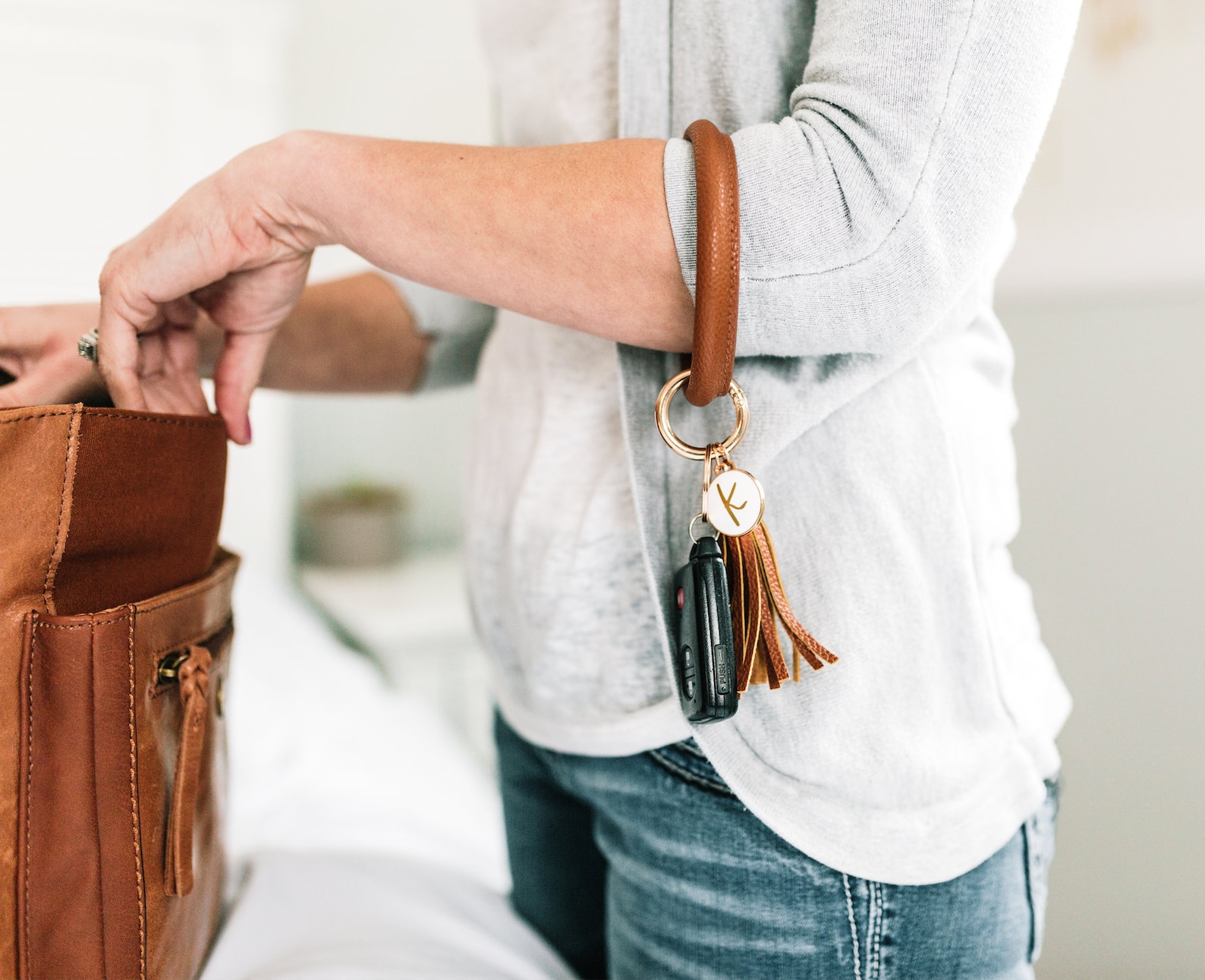 Wristlet Keychain / Personalized Key Ring Bangle / Bracelet Etsy