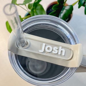 30 or 40 oz Tumbler Name Plate / Minimalist Lid topper  for Men or Women / Name Tag for Popular Tumblers
