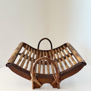 Vintage Tortoiseshell Bamboo Summer Headrest Japandi Footed Table Tray