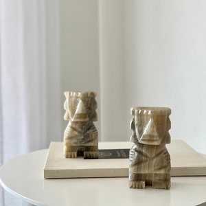 Vintage Onyx Stone Aztec/Tiki Bookends