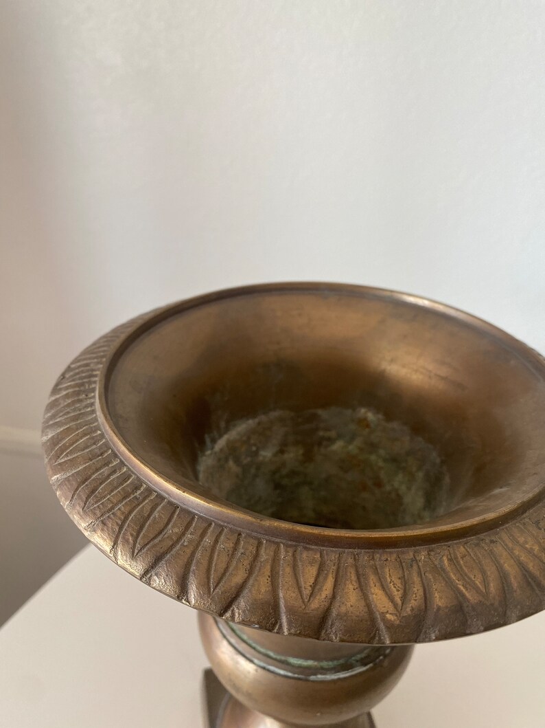 Old Patina Solid Brass Garden Urn Planter Bronze Urn Planter Etsy
