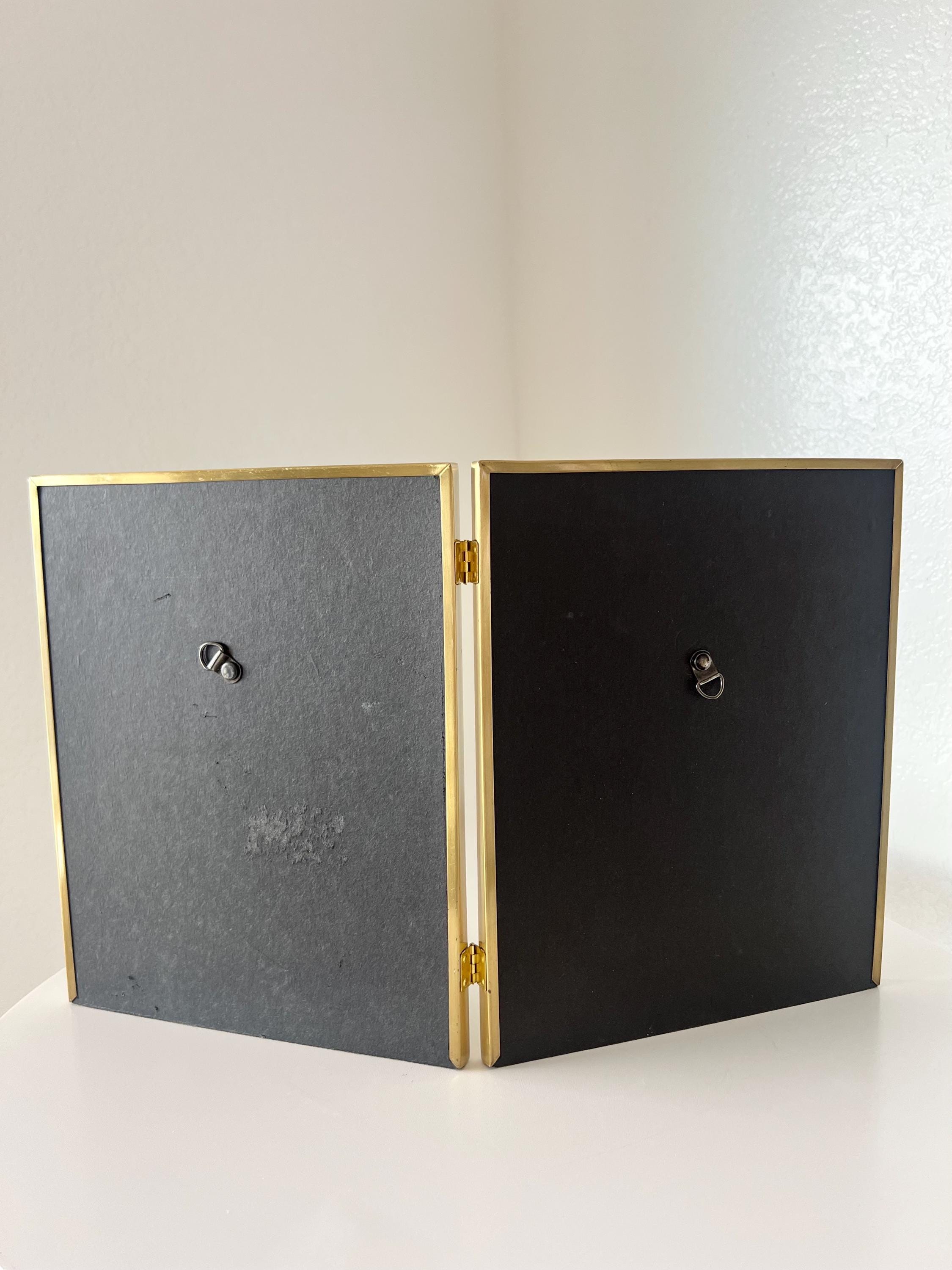 Large Vintage Gold Tone Metal Bifold Double Hinged Picture Frame - Etsy