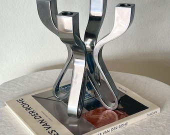 Umbra Chorus Chrome plated Candelabra by Karim Rashid