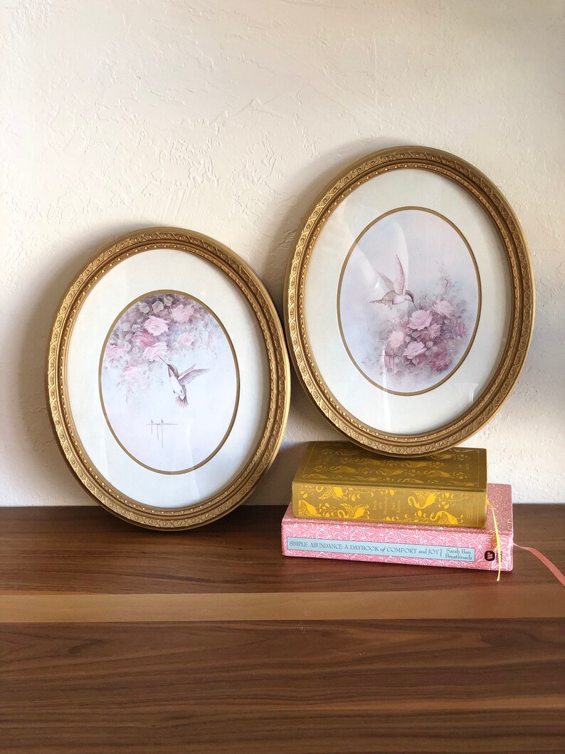 Set Of 2 Vintage Margie Morrow Hummingbird Prints Etsy