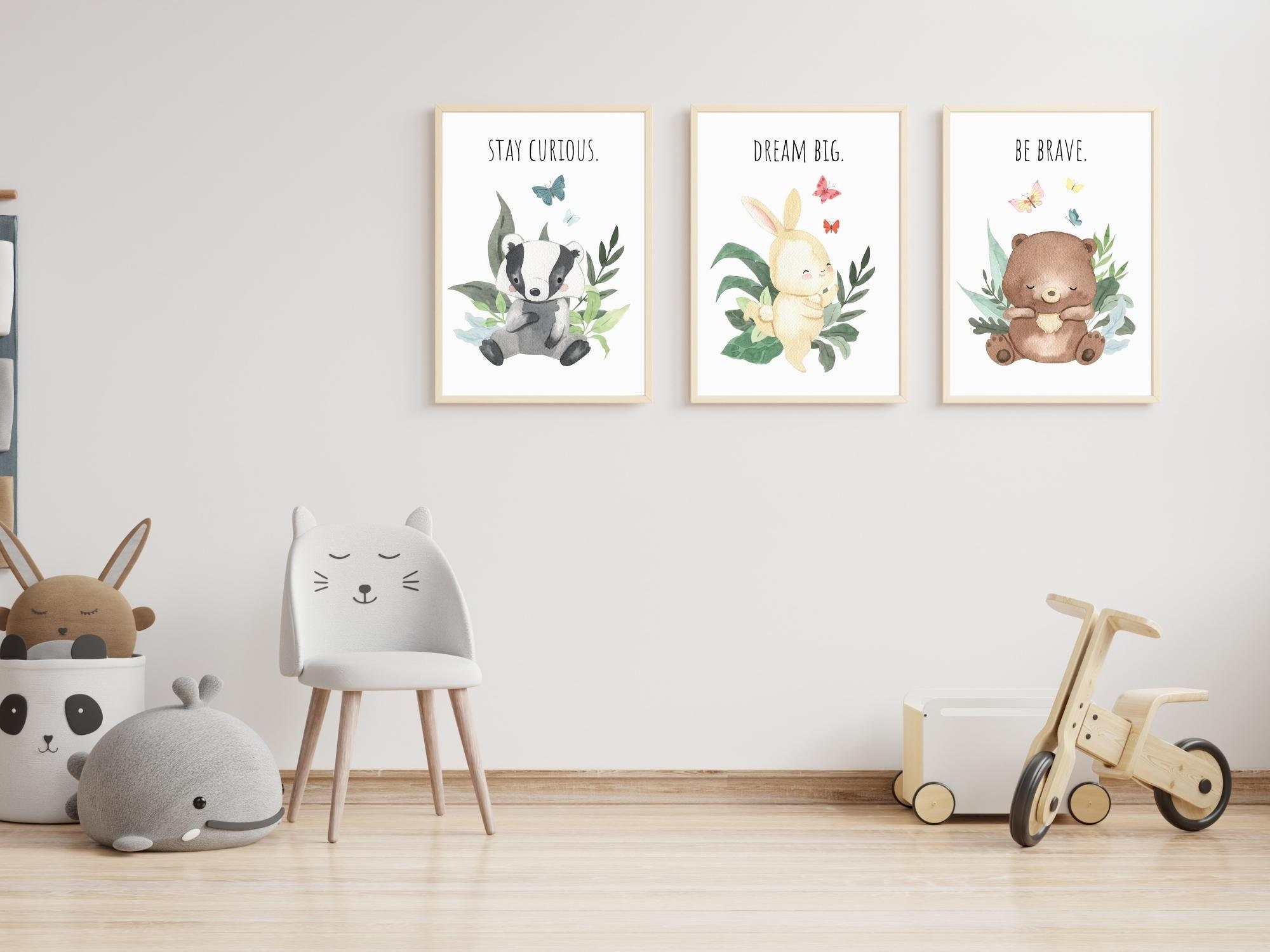 Woodland Nursery Prints Woodland Nursery Decor, Set of 3, Baby Animal ...