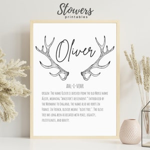 Oliver Name Sign, Baby Name Signs, Name Print, Wall Art, Minimalist Print, Minimalist Art, Modern Art, Modern Poster Print, Boy Names