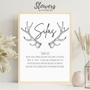 Silas Name Sign, Baby Name Signs, Name Print, Wall Art, Minimalist Print, Minimalist Art, Modern Art, Modern Poster Print, Boy Names