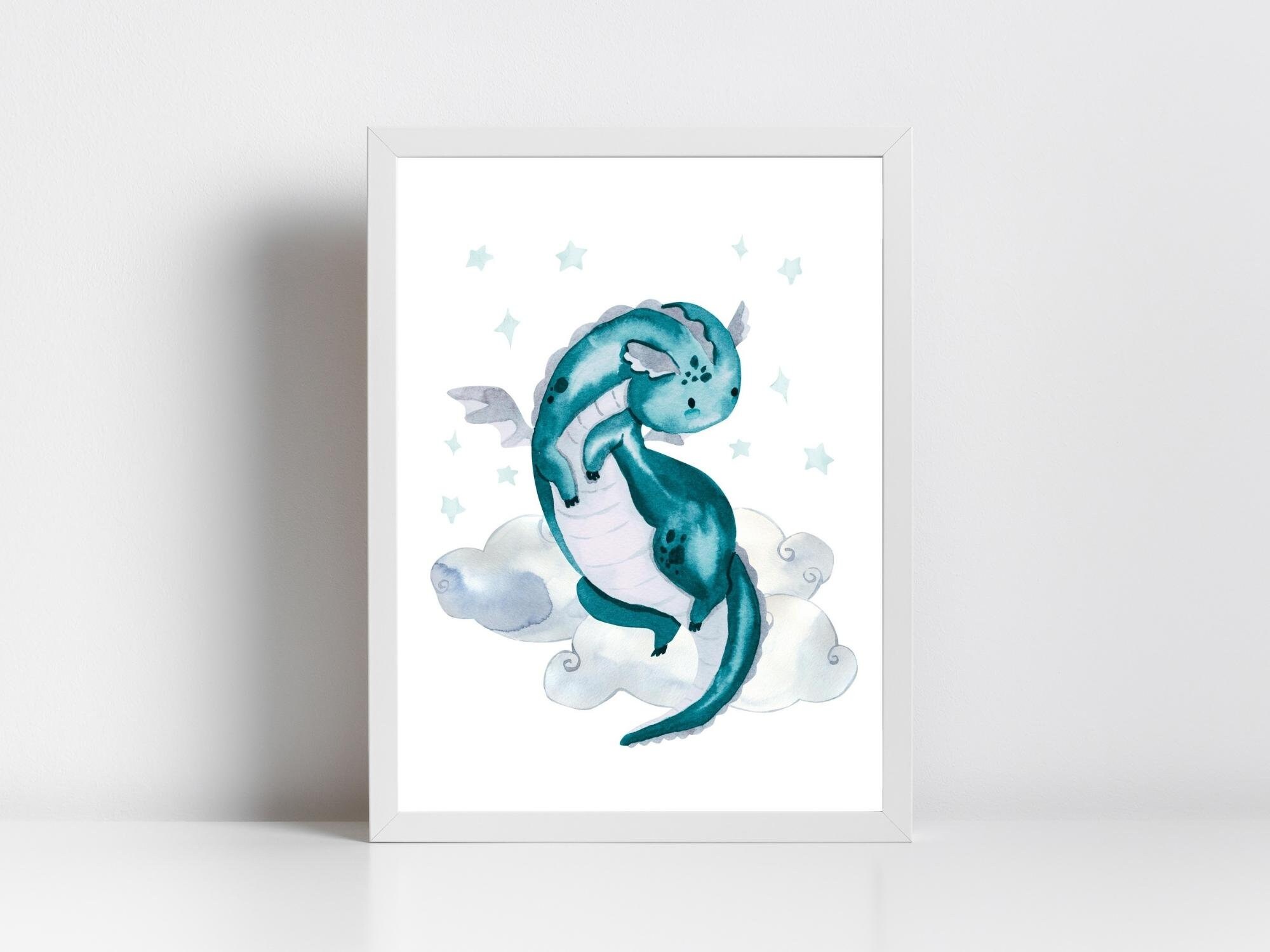 Set of 6 Abc Dragon Nursery Prints, Nursery Wall Art, Dragon Decor ...
