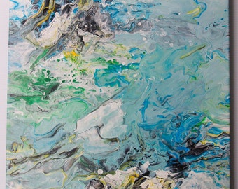 Marbled Acrylic Pour Painting 16x20