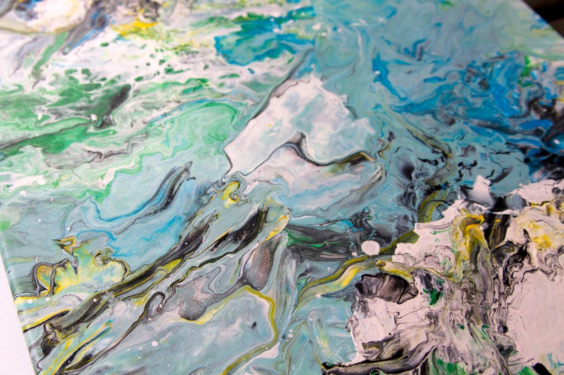 Marbled Acrylic Pour Painting 16x20