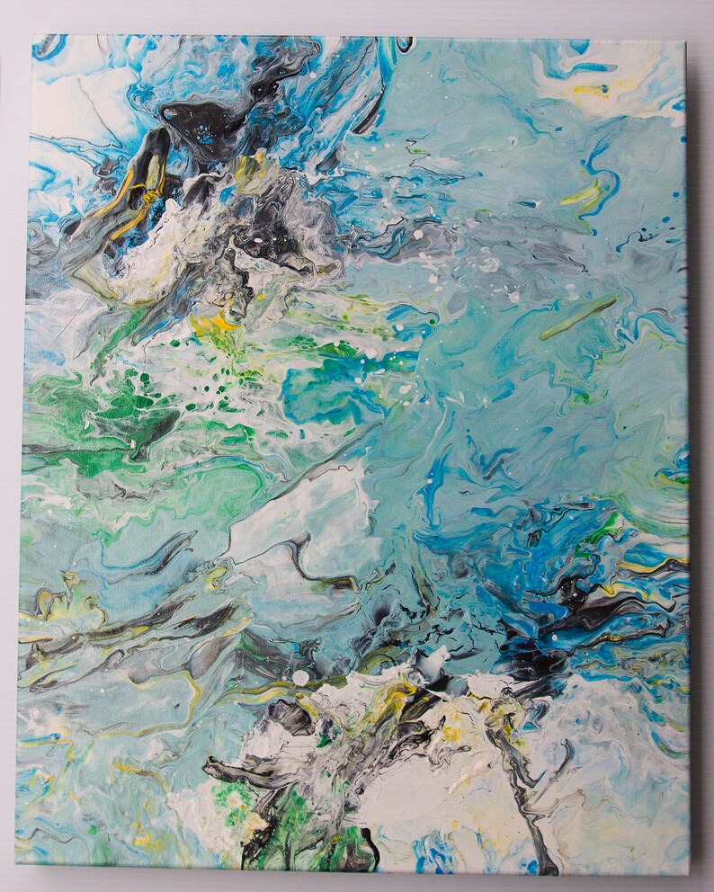 Marbled Acrylic Pour Painting 16x20