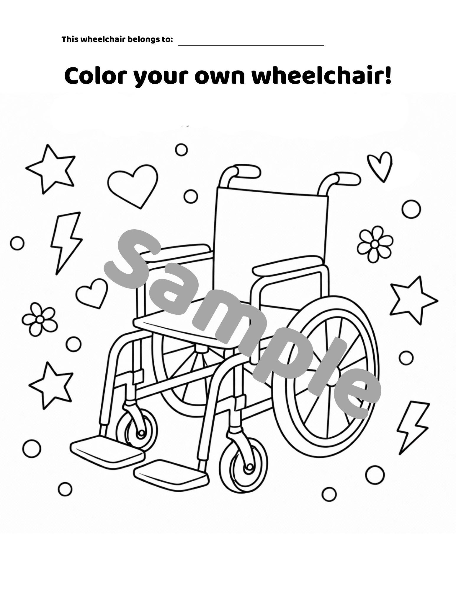 Wheelchair Coloring Page Printable | Inclusive Kids Activity ...