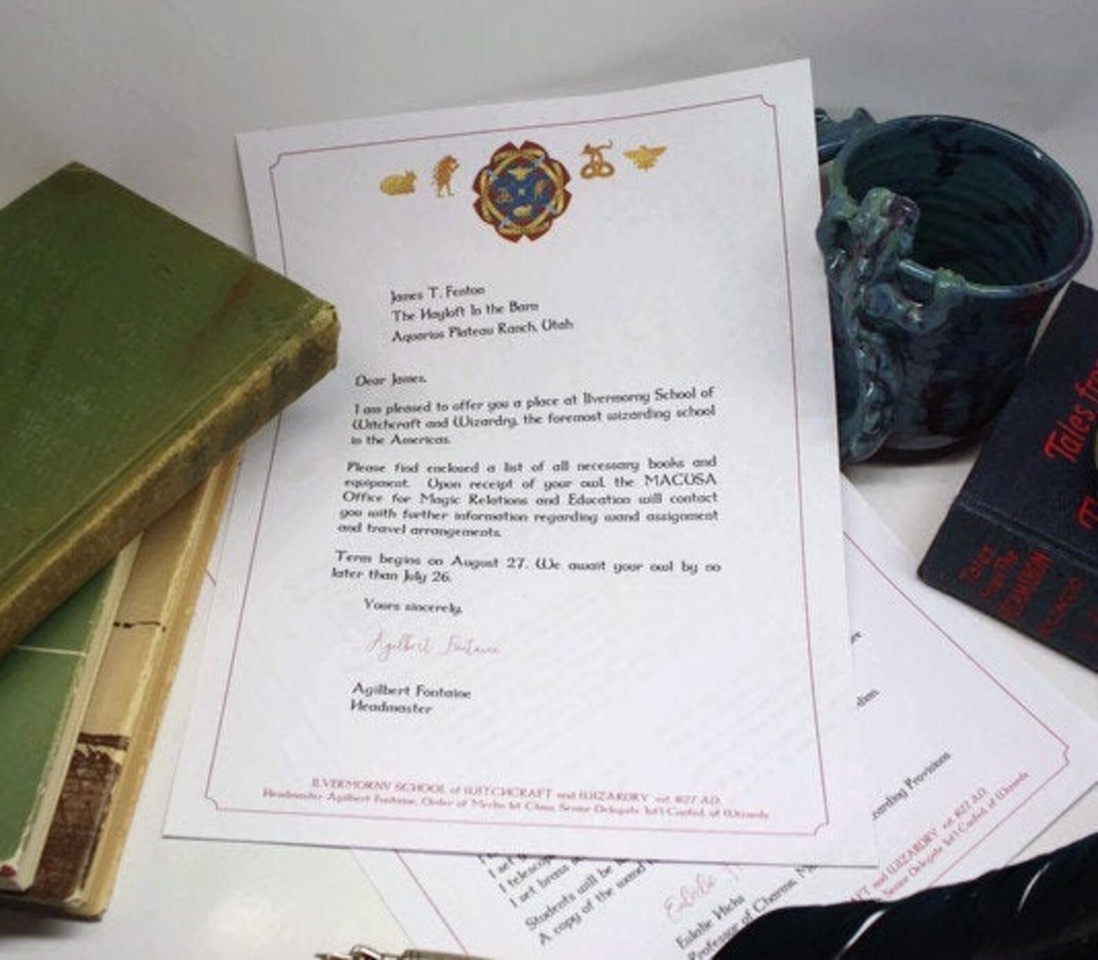 Ilvermorny Acceptance Letter Printable Editable PDF Etsy