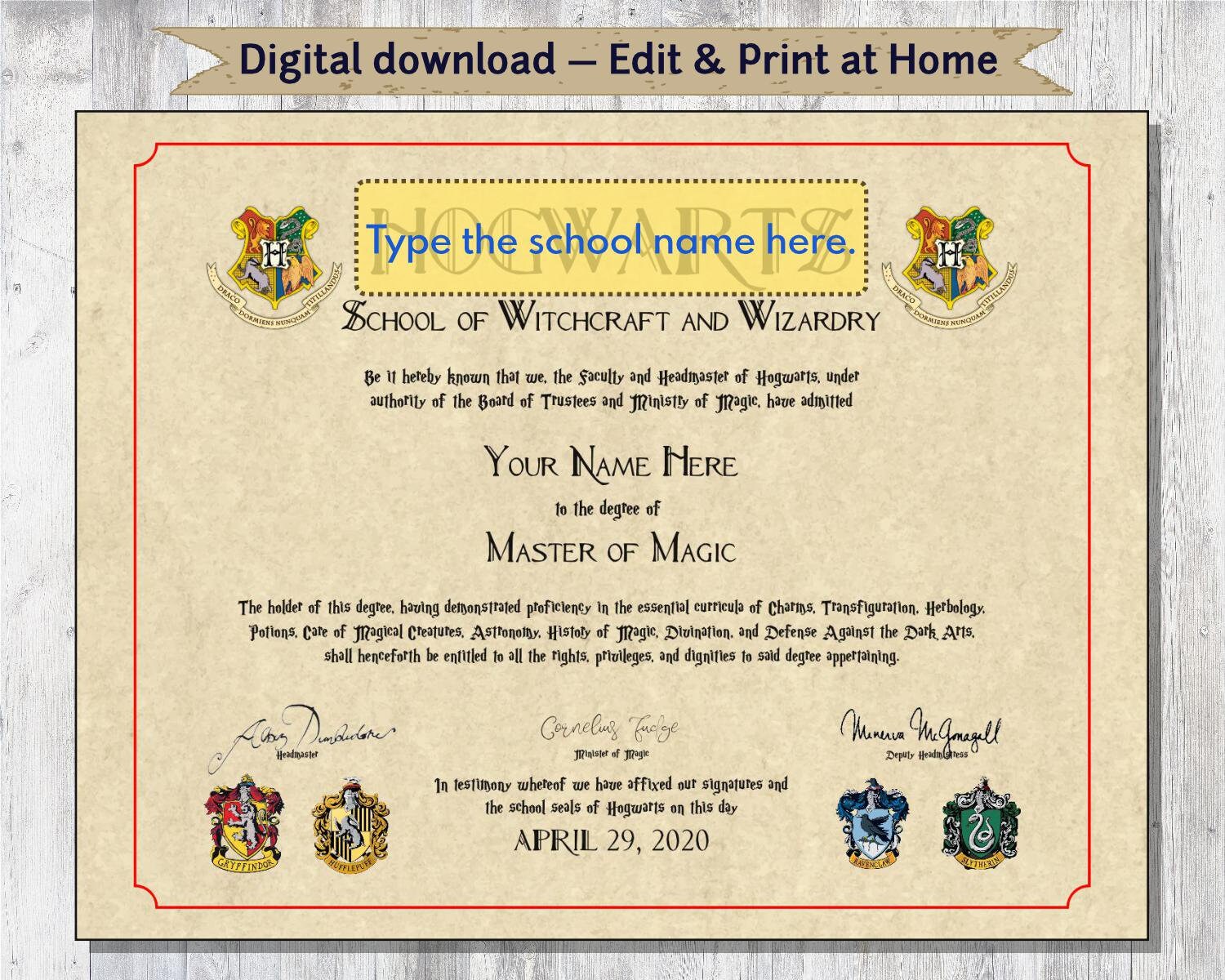 Harry Potter Certificate Template Ovrah harry-potter-certificate-template-ovrah