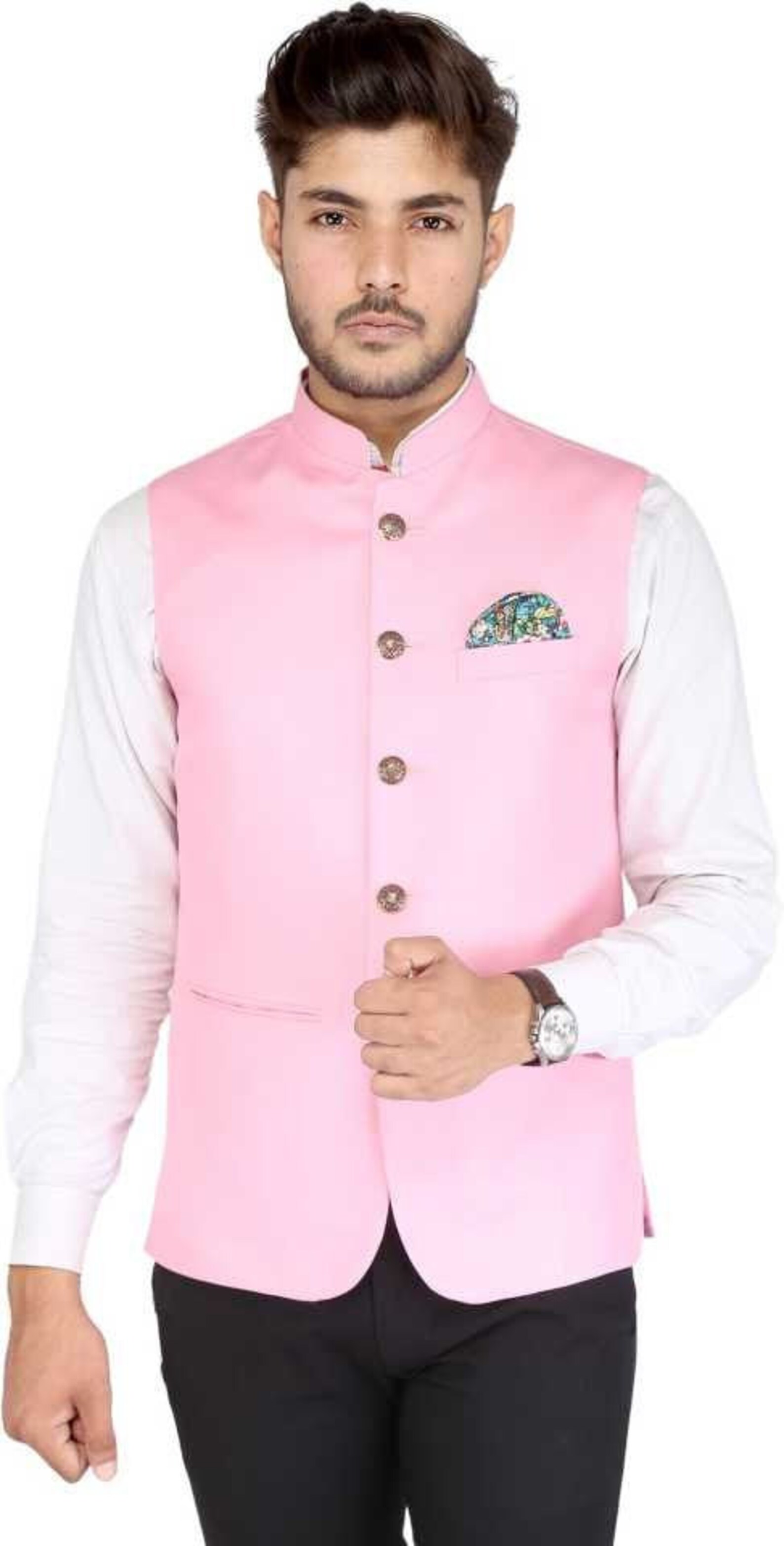 Vest Indian Waistcoat Baby PINK Nehru Jacket Sleeveless Modi Etsy