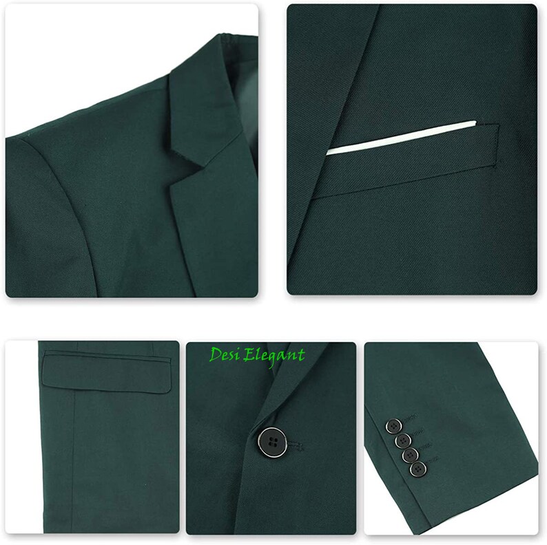 Buy Men Suit Emerald Green Coat Pant 3 Piece Suits Vest Blazer Online in India Etsy