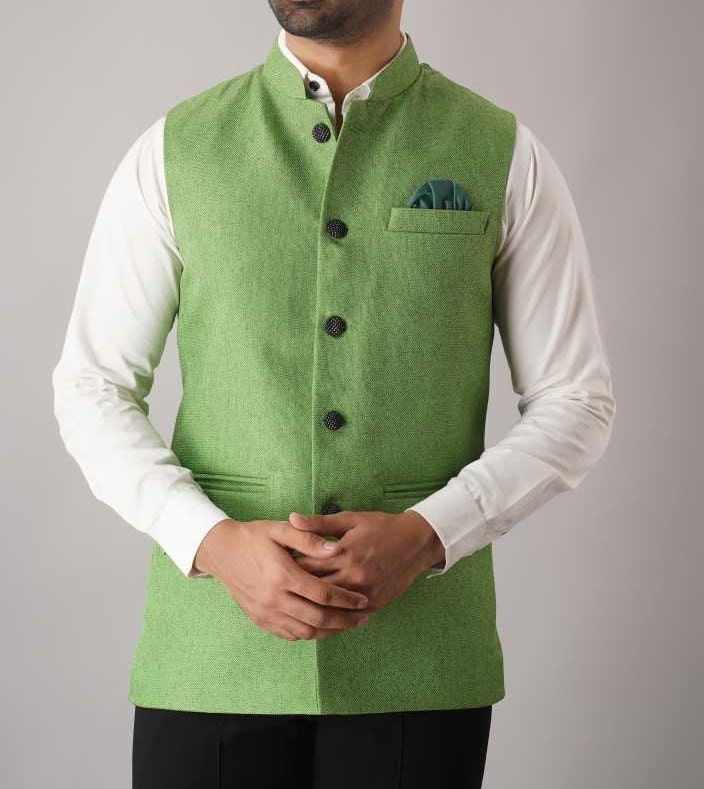 Vest Indian Waistcoat Sea Green Nehru Jacket Sleeveless Modi Jacket Custom Made Wedding Partywear Waist Coat For Men Boys Kids VE502GR VE90W