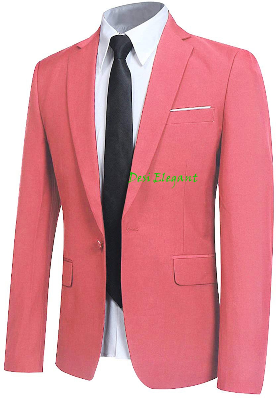 Men Suit Pink Coat Pant 3 piece Suits Vest Blazer Trouser set Etsy