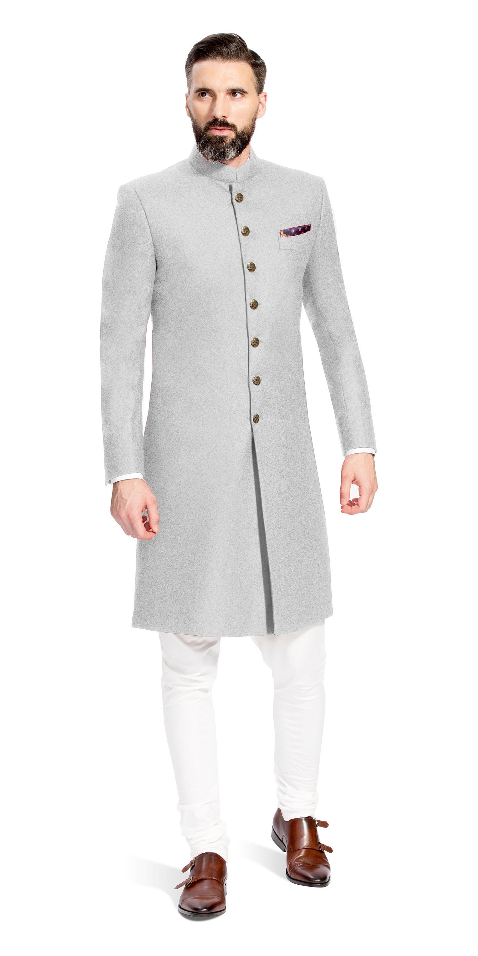 Men Sherwani Grey Jodhpuri Suit Indian Wedding Partywear Haldi - Etsy