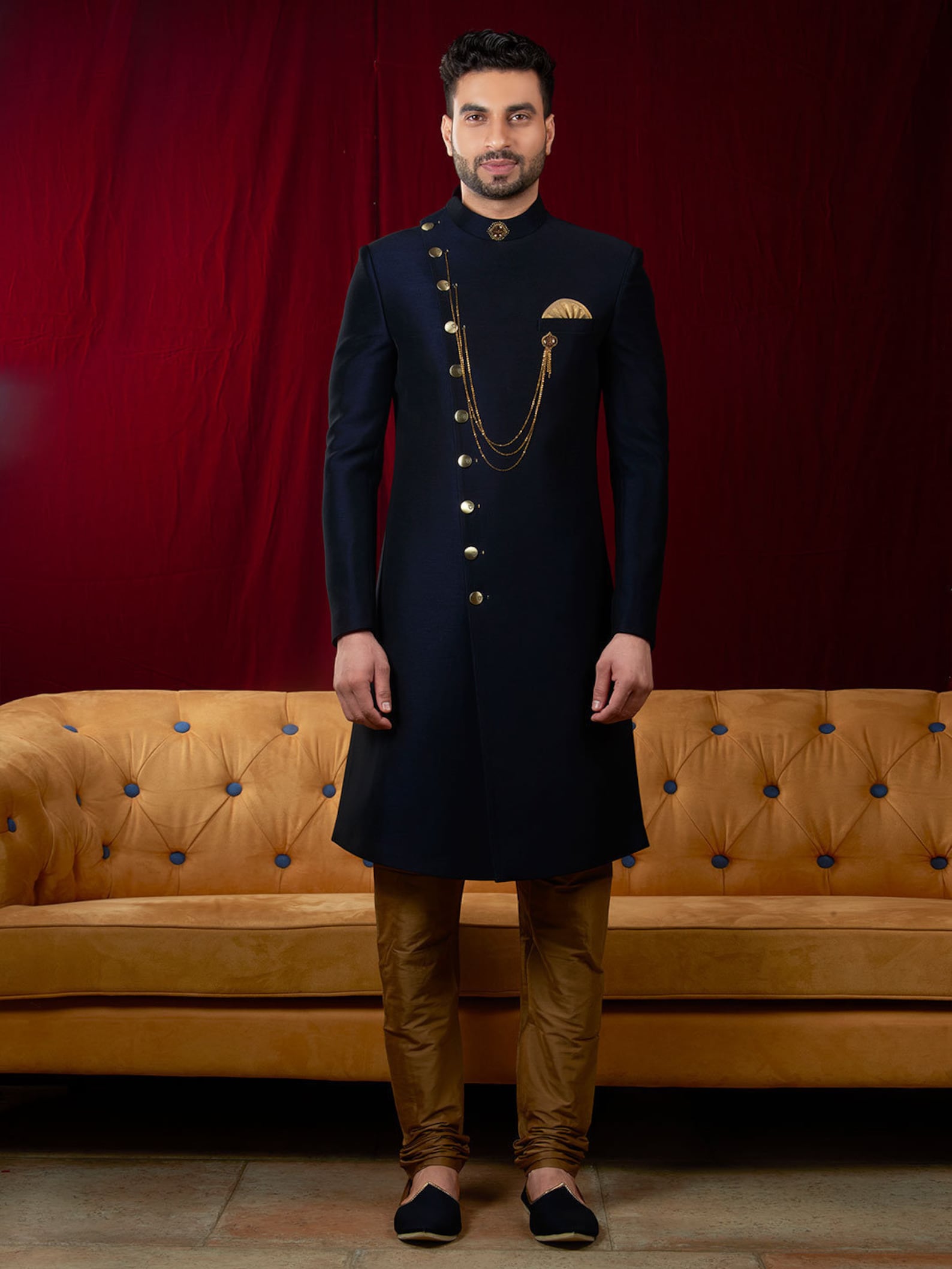 Indian Bandhgala Suit Jodhpuri Achkan Wedding Blue Sherwani Etsy