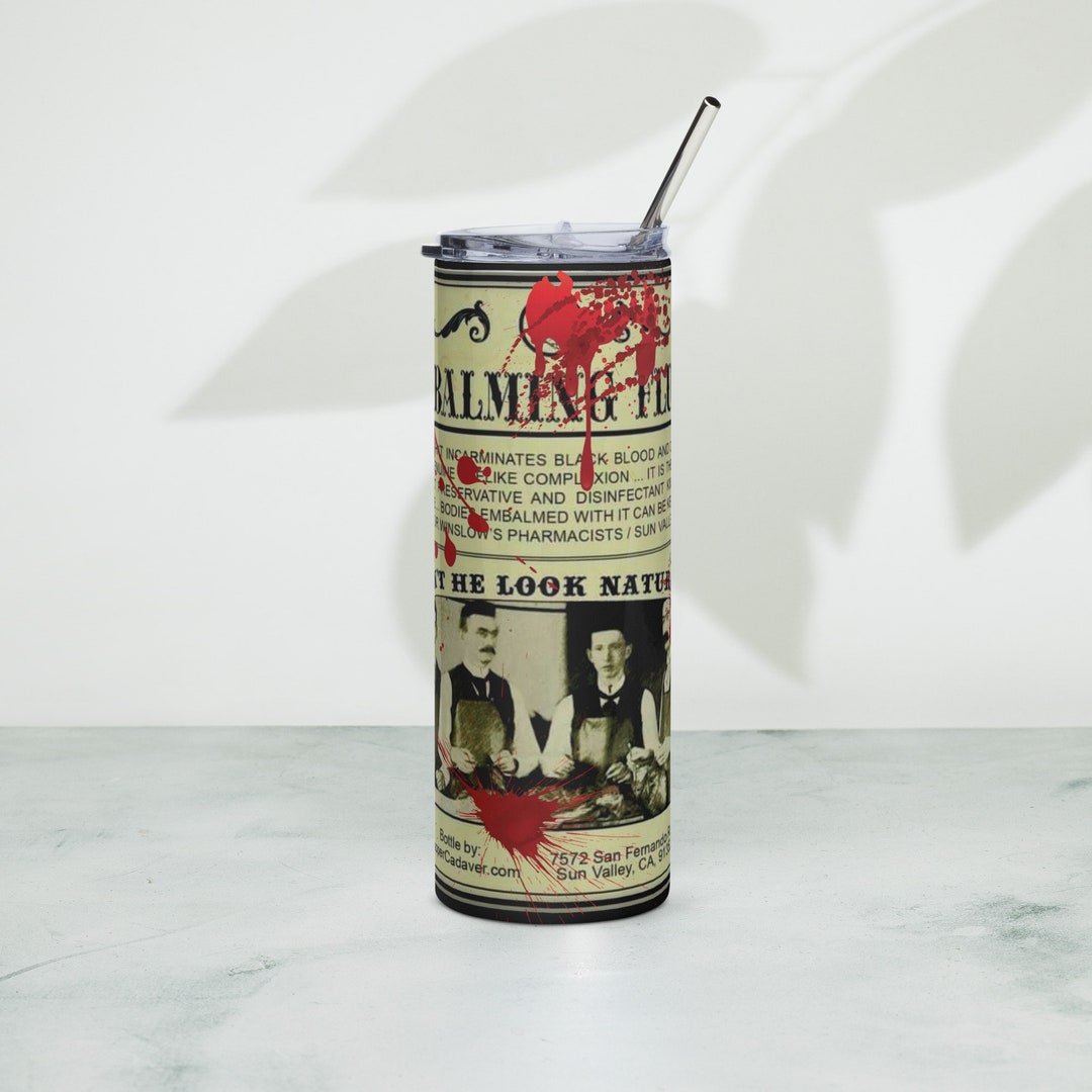 Embalming Fluid Label Stainless Steel Tumbler Etsy